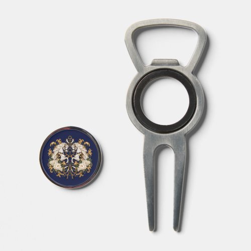 Luxury Equestrian Horse Navy Gold & Ivory Divot Tool