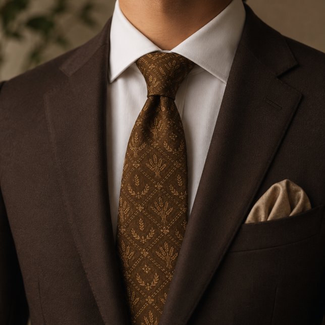 Luxury Espresso Brown Wheat Neck Tie (Creator Uploaded)