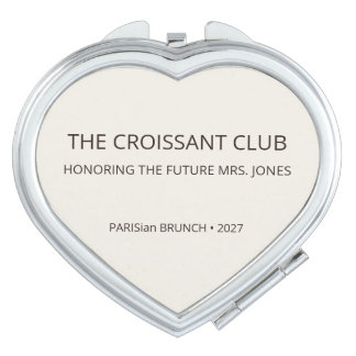 Luxury Espresso Croissant Club Compact Mirror