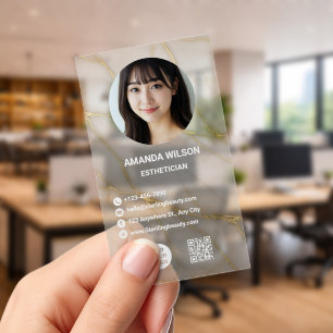Luxury Esthetician Clear Business Cards