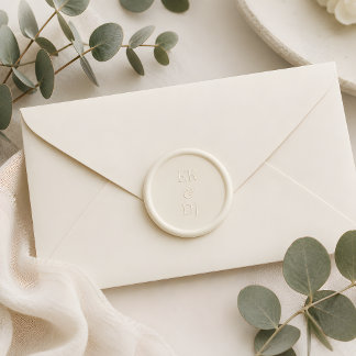 Luxury Eucalyptus Greenery Monogram Wax Seal Sticker