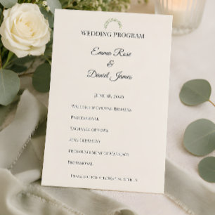 Luxury Eucalyptus Greenery Wedding Program