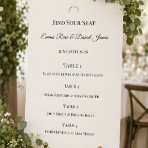 Luxury Eucalyptus Greenery Wedding Seating Chart Foam Board