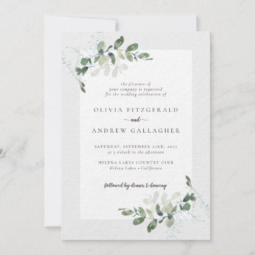 Luxury Eucalyptus QR Code All in One Wedding Invitation