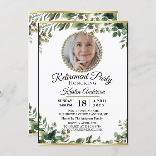 Luxury Eucalyptus Retirement Party Invitation