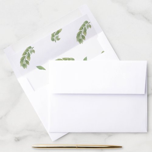 Luxury Eucalyptus Wedding Envelope Liner