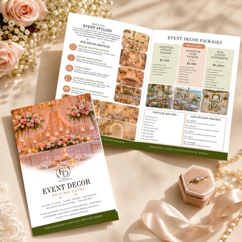 Luxury Event Decor Pricing Guide Bi-Fold Brochure