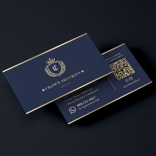 Luxury Executive Drone Cyber Security Crest Logo Business Card