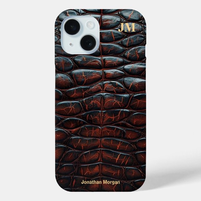 Luxury Executive Monogram Premium Leather  Case-Mate iPhone Case (Back)
