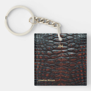 Luxury Executive Monogram Premium Leather Keychain