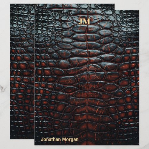 Luxury Executive Monogram Premium Leather Letterhead