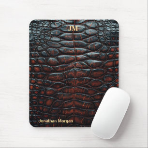 Luxury Executive Monogram Premium Leather Mouse Pad