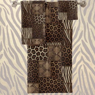 Luxury Exotic Towel Set Cozy Animal Print