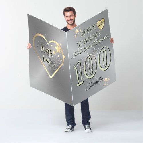 Luxury Extra Large 100th Birthday Card