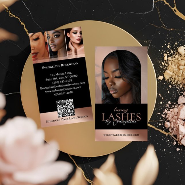 Luxury Eye Lashes Extensions Arch Photo Black Pink Business Card (Luxury Eye Lashes Extensions Arch Photo Black Pink Business Card)
