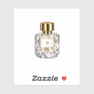 Luxury Faceted Crystal Perfume Bottle Gold Cap Sticker