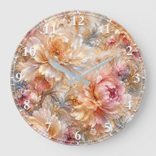 Luxury Fantasy Blooms Large Clock
