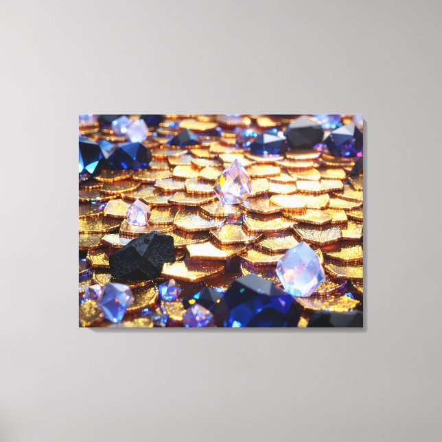 Luxury Fantasy Gemstone Abstract  Canvas Print (Front)