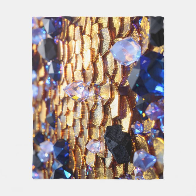 Luxury Fantasy Gemstone Abstract  Fleece Blanket (Front)
