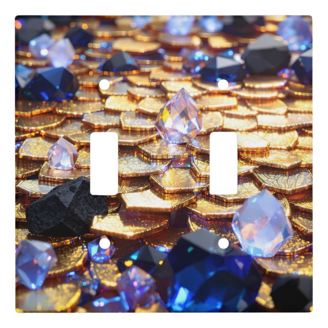 Luxury Fantasy Gemstone Abstract  Light Switch Cover (Front)