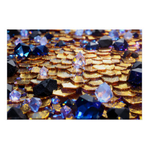 Luxury Fantasy Gemstone Abstract Poster