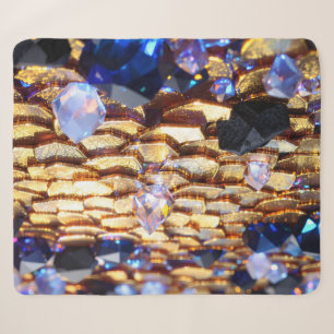 Luxury Fantasy Gemstone Abstract Sherpa Blanket