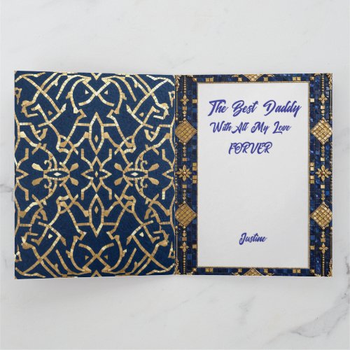 Luxury Father's Day Card - Dark Navy Blue &amp; Gold