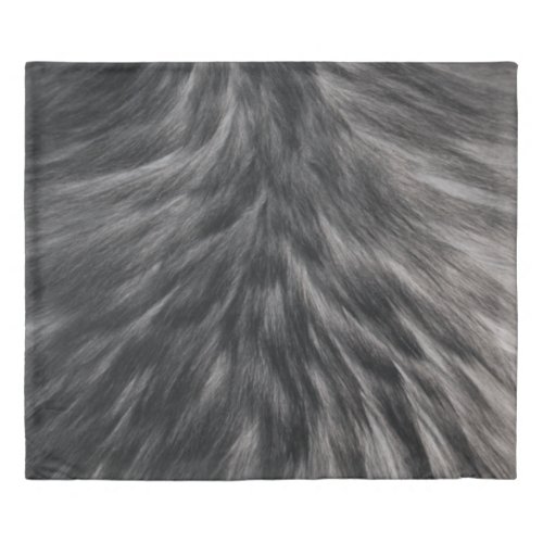 Luxury Faux Fur Print Black Gray Mink Animal Hair Duvet Cover