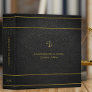 Luxury faux gold and black leather lawyer 3 ring binder