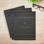 Luxury faux gold and black leather lawyer attorney pocket folder