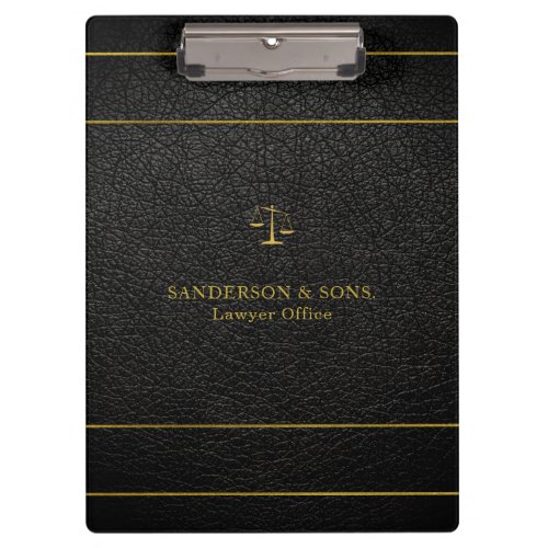 Luxury faux gold and black leather lawyer office clipboard