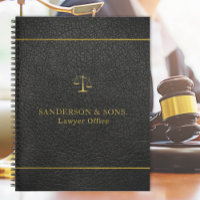 Luxury faux gold and black leather lawyer office