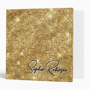 Luxury Faux Gold Glitter Binder