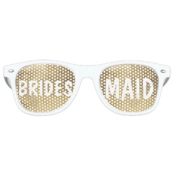 Luxury Faux Gold Leaf Bridesmaid Retro Sunglasses by blush_invitations at Zazzle
