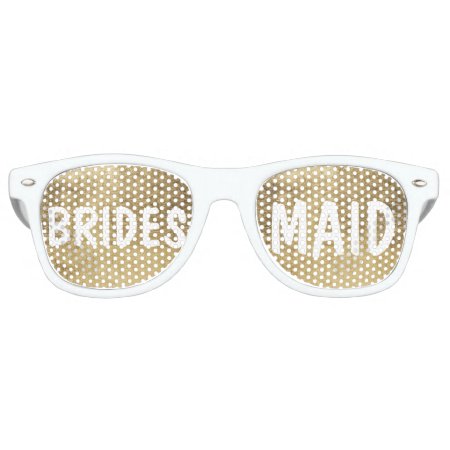 Luxury Faux Gold Leaf Bridesmaid Retro Sunglasses