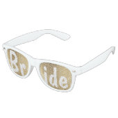 Luxury faux gold leaf wedding Bride Retro Sunglasses (Angled)