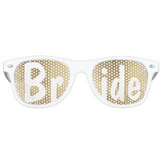 Luxury faux gold leaf wedding Bride Retro Sunglasses