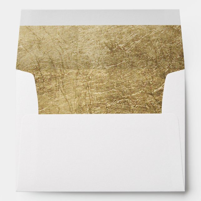Luxury faux gold leaf wedding envelope (Back (Bottom))