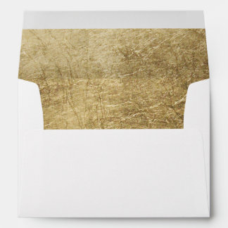 Luxury faux gold leaf wedding envelope