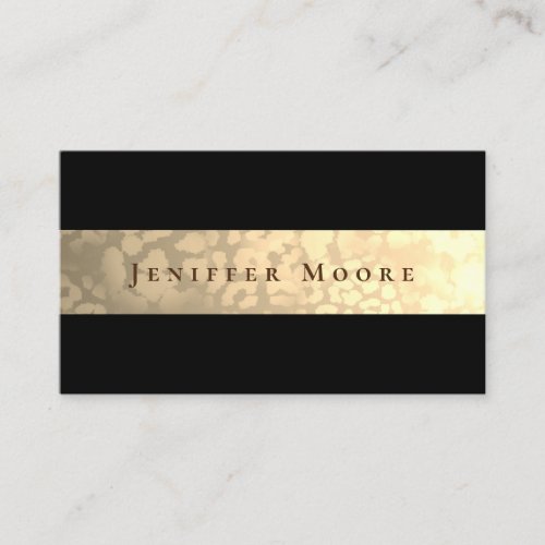 Luxury Faux Gold Leopard Texture Stripe Business Card