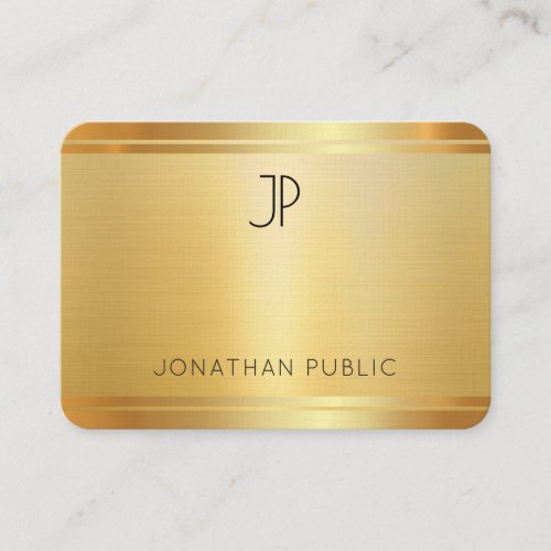 Luxury Faux Gold Premium Linen Professional Modern Business Card