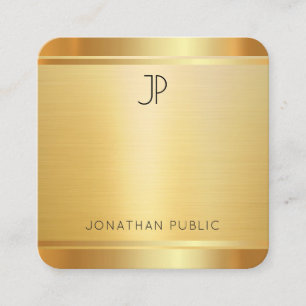 Luxury Faux Gold Premium Silk Finished Elegant Square Business Card