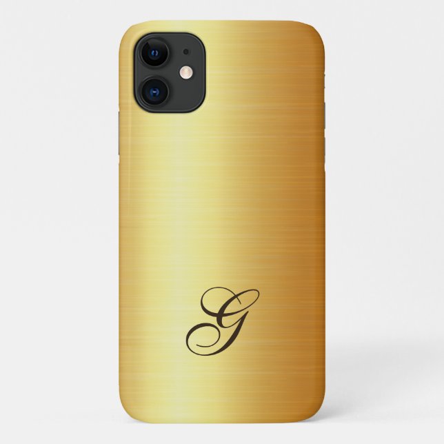 Luxury faux gold with initial Case-Mate iPhone case (Back)