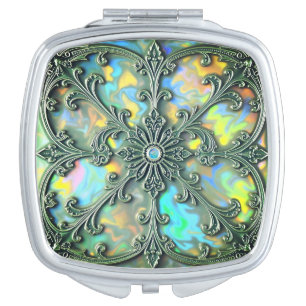 Luxury Faux Opal Compact Mirror