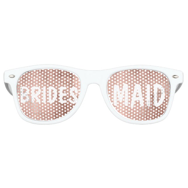 Luxury faux rose gold leaf Bridesmaid Retro Sunglasses (Front)