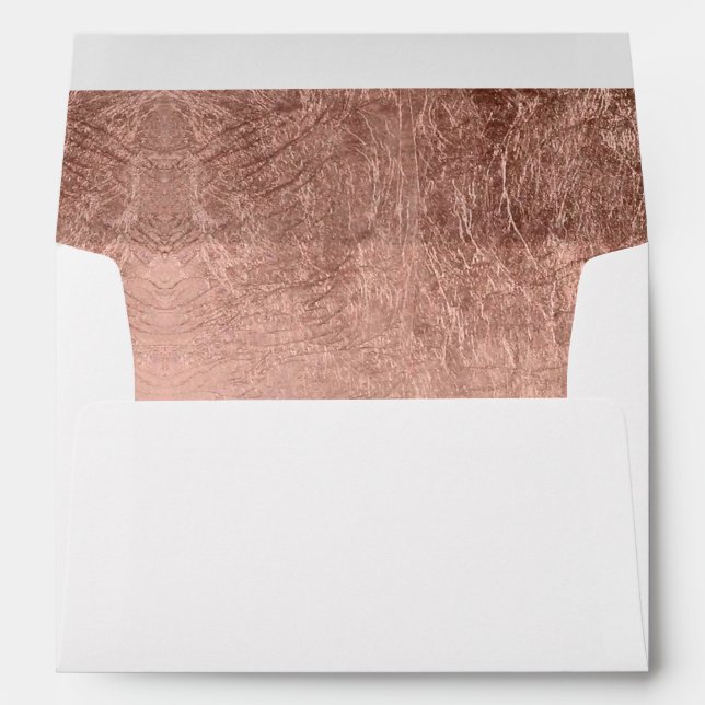 Luxury faux rose gold leaf wedding envelope (Back (Bottom))