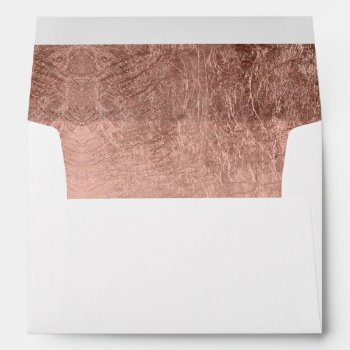 Luxury Faux Rose Gold Leaf Wedding Envelope by blush_invitations at Zazzle