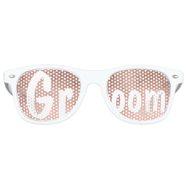 Luxury faux rose gold leaf wedding Groom Retro Sunglasses (Front)