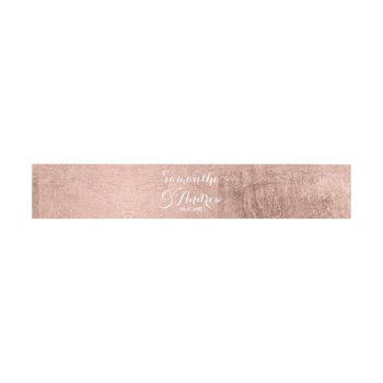 Luxury Faux Rose Gold Leaf Wedding Invitation Belly Band by blush_invitations at Zazzle