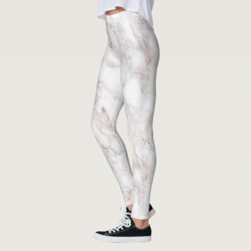 Luxury Faux Rose_Gold Marble Leggings